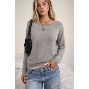 AUTUMN CASHMERE Gray Cashmere Pullover Sweater Top  Women's Size XS